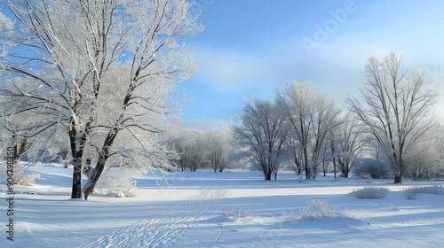 Winter Wonderland in a Frozen Forest © sobartea