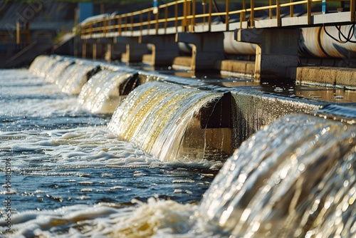 Hydroelectric power plant with flowing water  photo