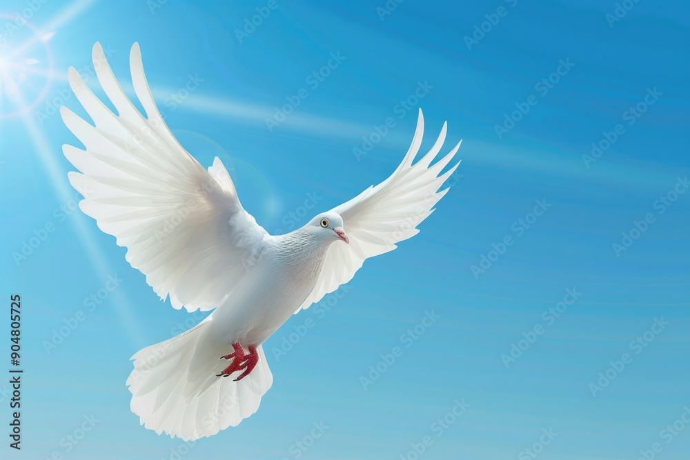 White dove in blue sky White dove in blue sky