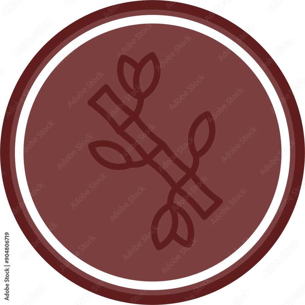 Bamboo Vector Line Double Circle Maroon Bamboo Vector Line Double Circle Maroon
