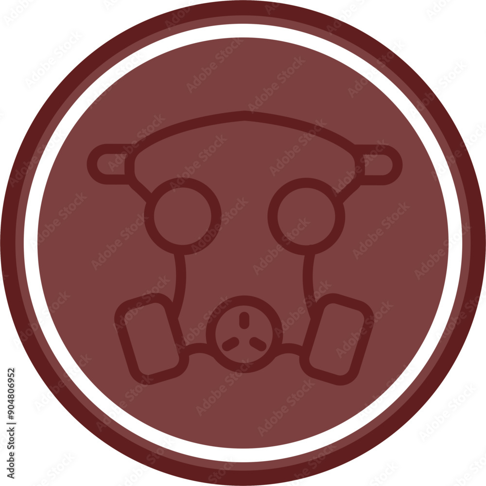Gas Mask Vector Line Double Circle Maroon Gas Mask Vector Line Double Circle Maroon