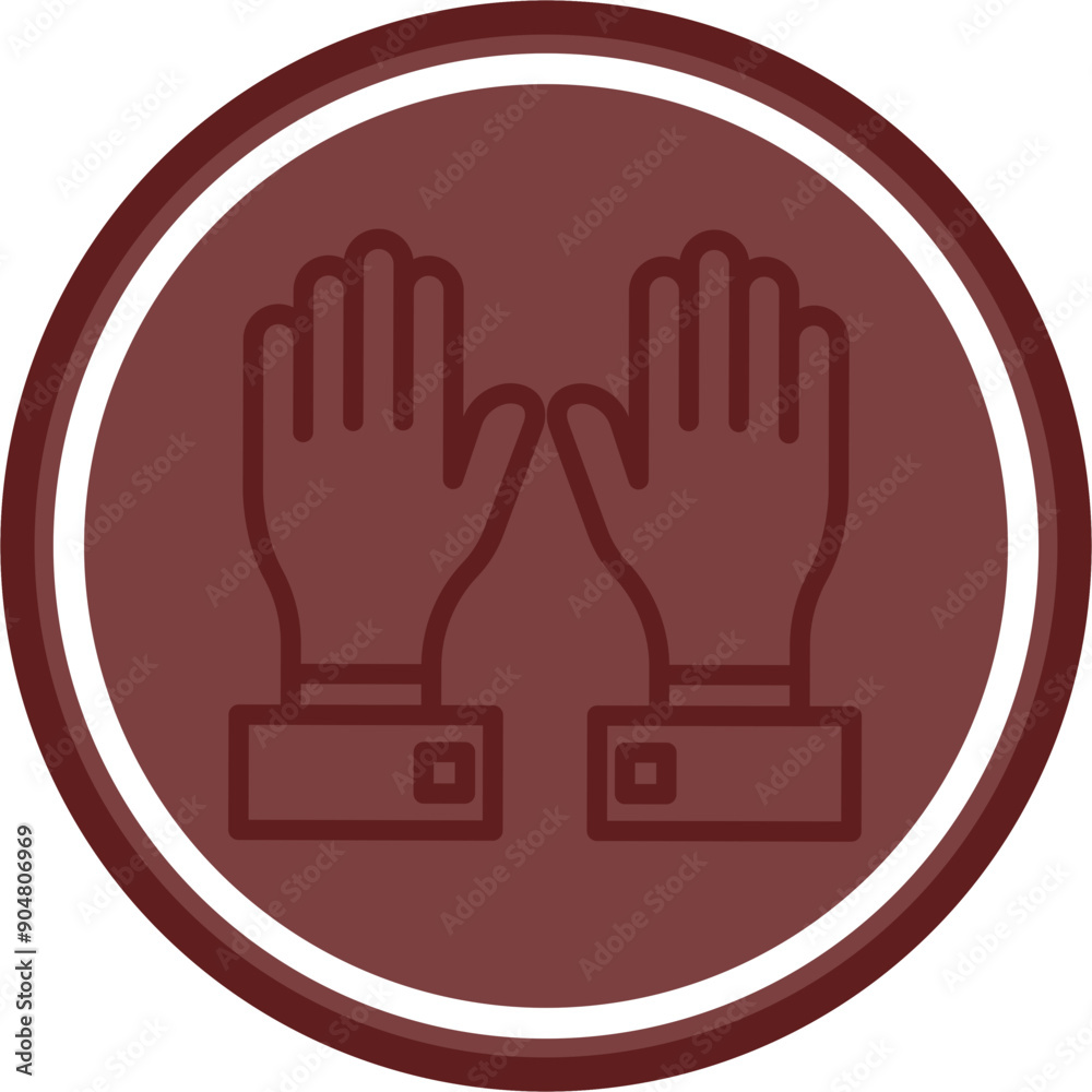 Obraz premium Gloves Vector Line Double Circle Maroon