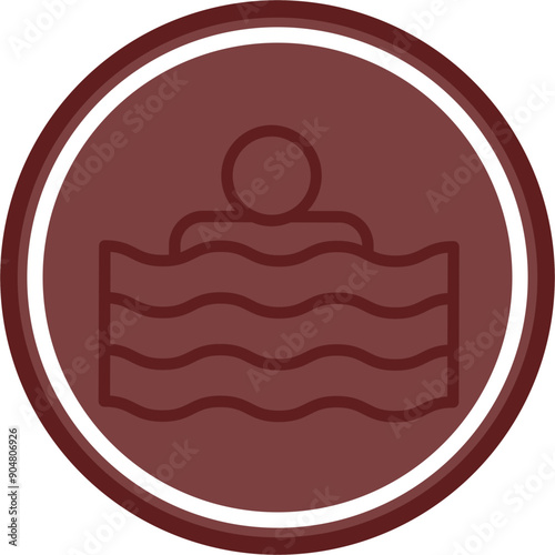 Drowning Vector Line Double Circle Maroon