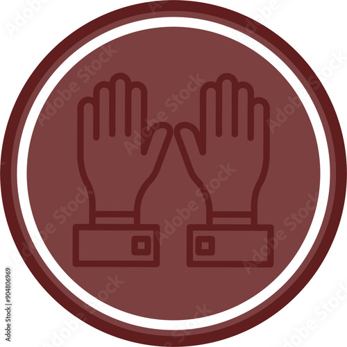 Gloves Vector Line Double Circle Maroon