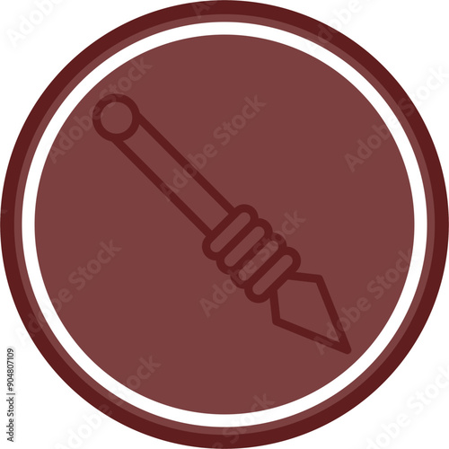 Spear Vector Line Double Circle Maroon