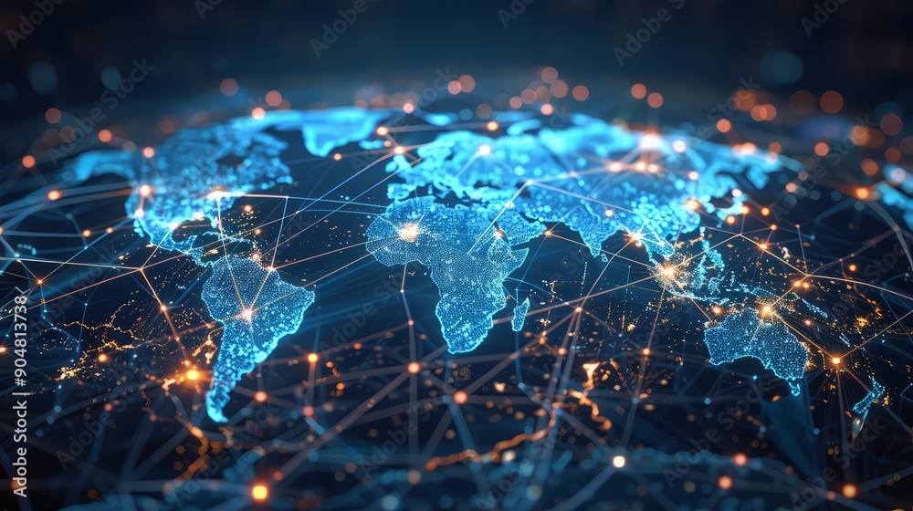 Fototapeta premium Global data network, illustration