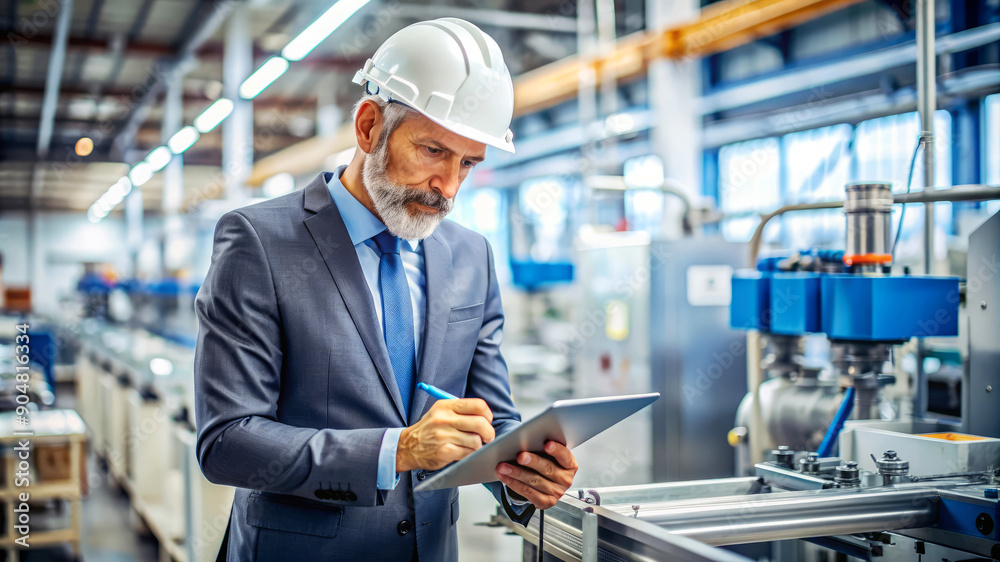 Industrial Manager Using Tablet in Factory. Industrial Manager Using Tablet in Factory.