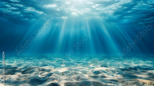 underwater background deep blue sea, ocean surface seen from underwater background,generative ai