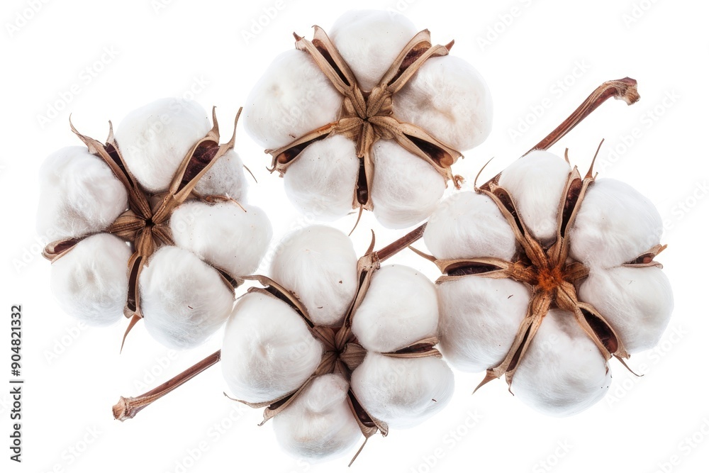 cotton bolls isolated on a white background cotton bolls isolated on a white background