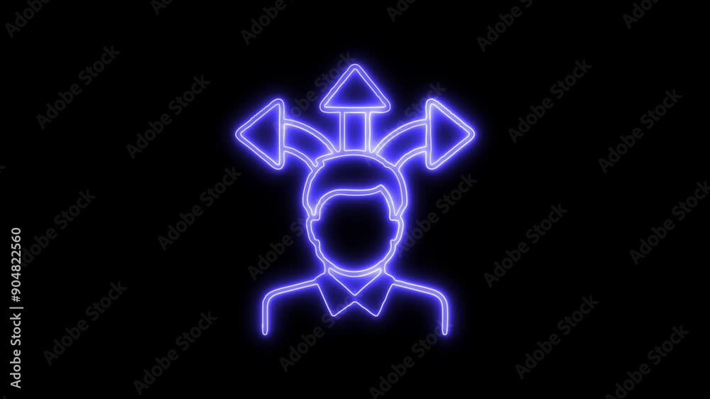 Guidance Neon Icon 4K Animated Linear Symbol Icon Video Background on Black Screen Guidance Neon Icon 4K Animated Linear Symbol Icon Video Background on Black Screen