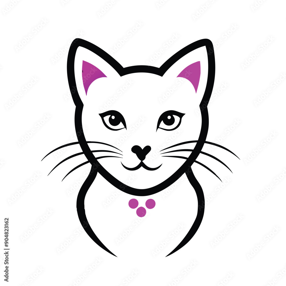 Cat logo outline vector art, ideal for branding and minimalist designs. Cat logo outline vector art, ideal for branding and minimalist designs.