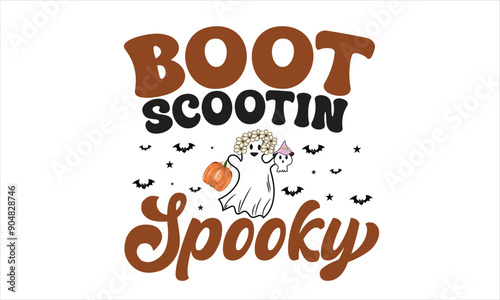 Boot Scootin Spooky Retro Design photo