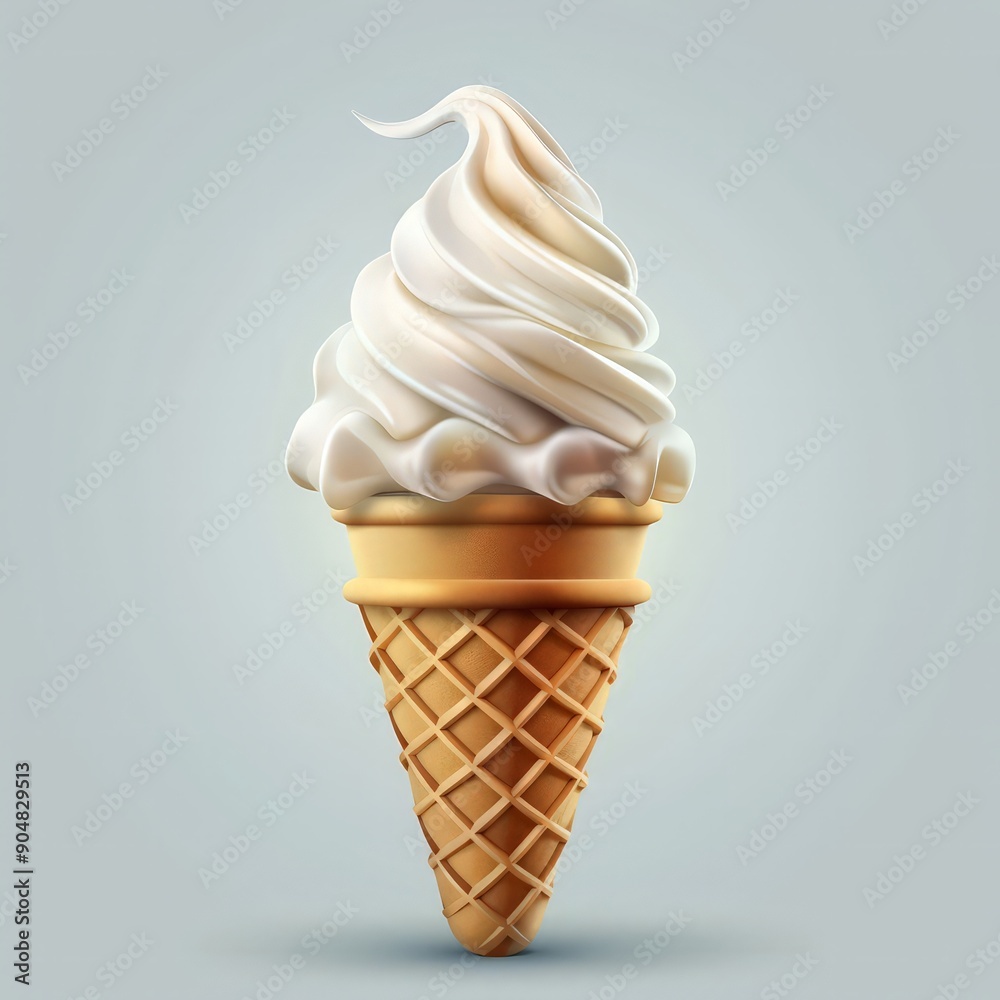 Soft Vanilla serve ice cream in wafer style cone. Soft Vanilla serve ice cream in wafer style cone.