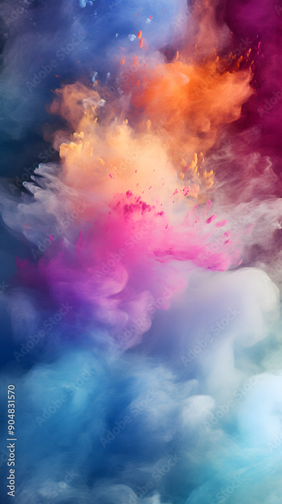 Fototapeta premium Digital color cloud smoke abstract graphic poster background