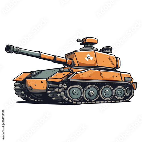 amazing cute panzer fulcolor illustration ai generated