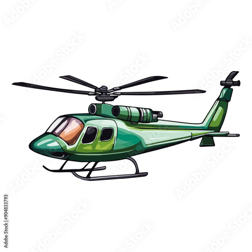 amazing cute helicopter fulcolor vector illustration ai generated