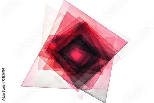 Striking silhouette of a Red Geometric Shape in Abstract Composition