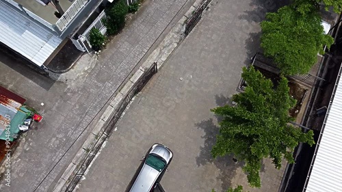 Aerial View of a Quiet Residential Street photo