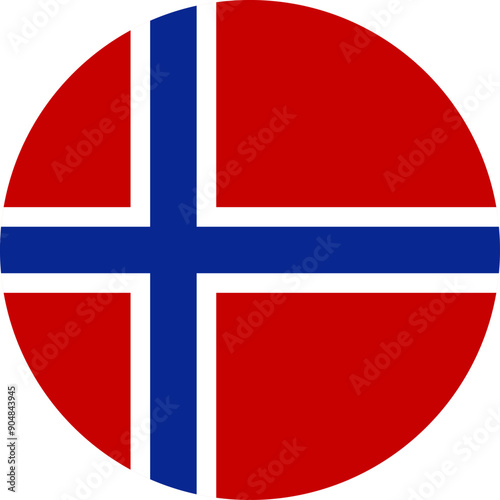 Norway flag illustrator country flags round