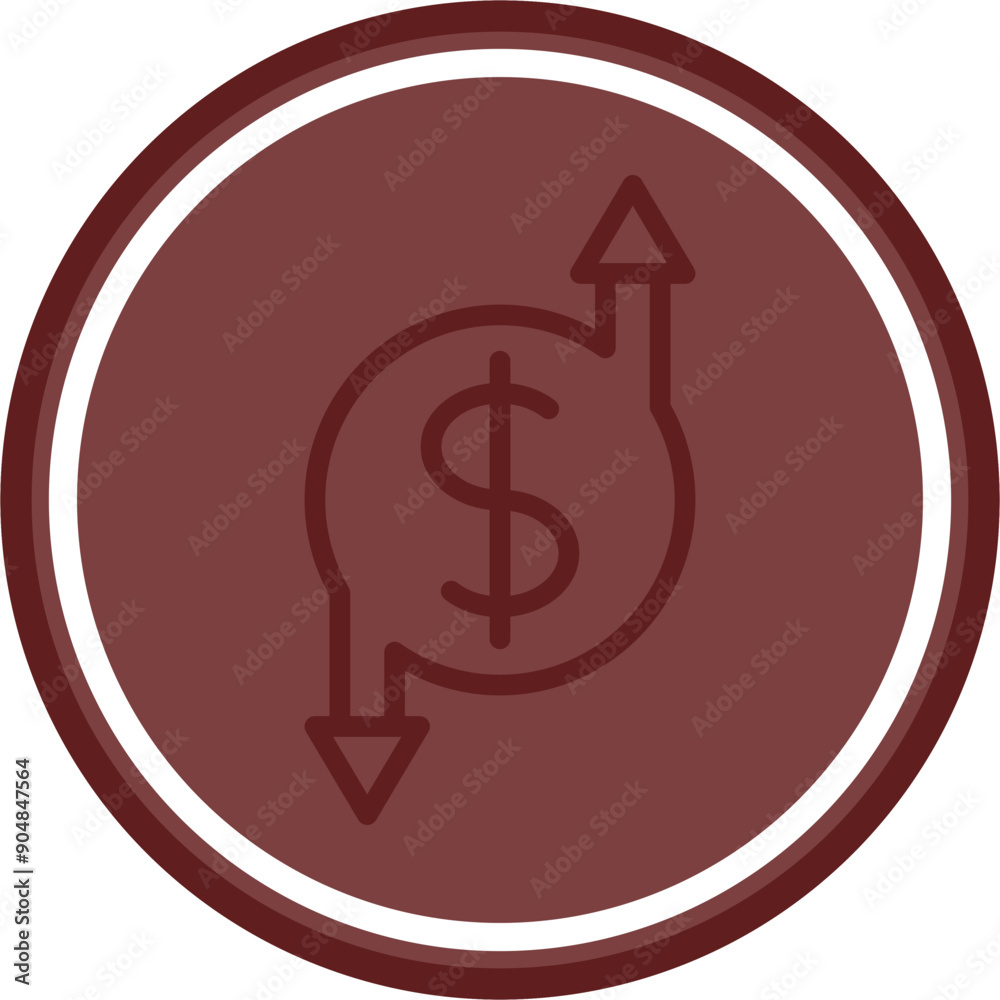 Cashflow Vector Line Double Circle Maroon Cashflow Vector Line Double Circle Maroon