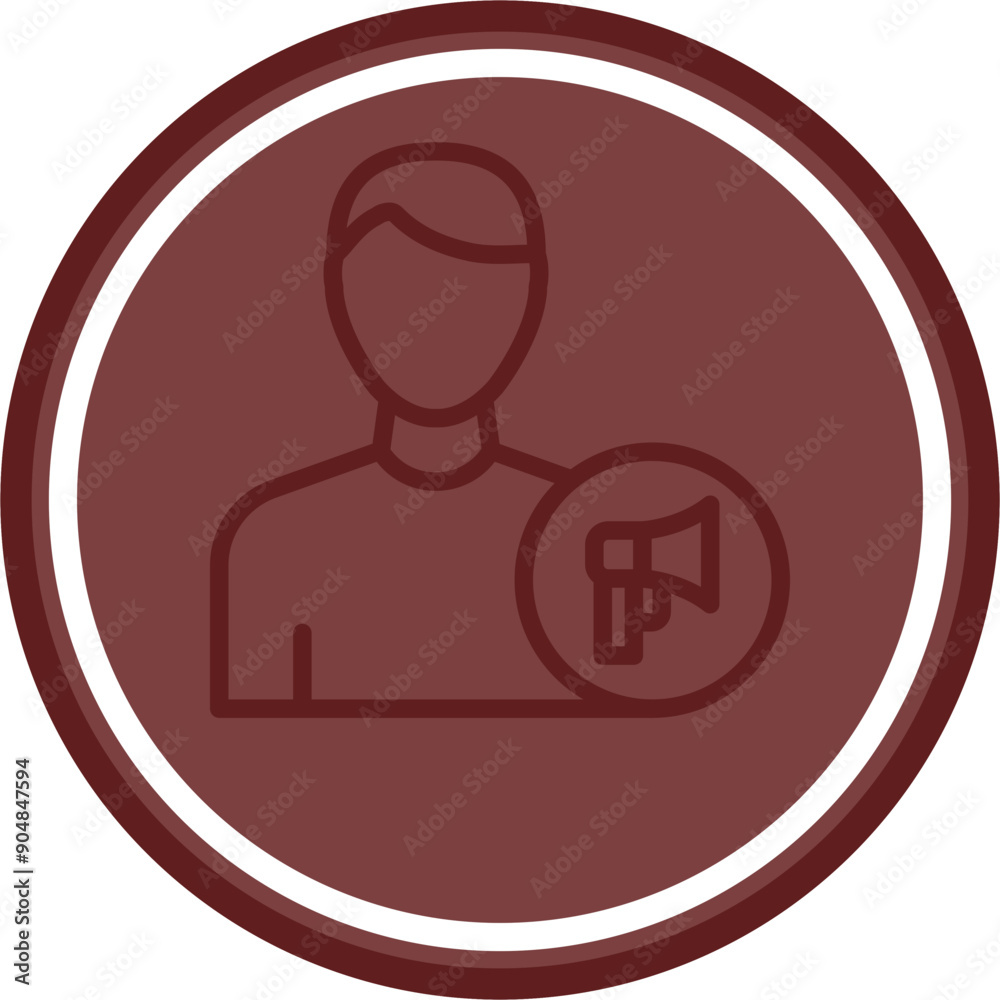 Influencer Vector Line Double Circle Maroon Influencer Vector Line Double Circle Maroon