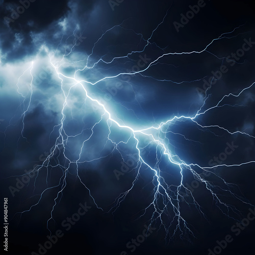 Wallpaper Mural Abstract realistic nature lightning thunder background . Bright curved line on isolated texture overlays Torontodigital.ca