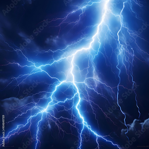 Wallpaper Mural Abstract realistic nature lightning thunder background . Bright curved line on isolated texture overlays Torontodigital.ca