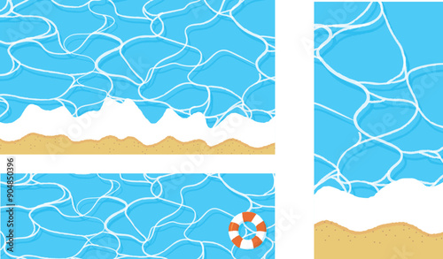 海のバナー用背景イラストセット