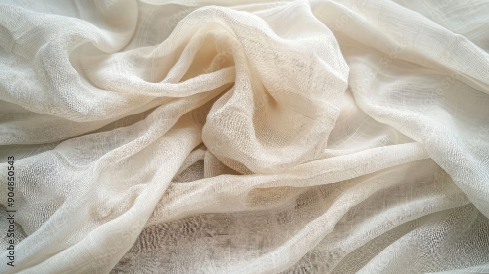 A white fabric with a pattern of small squares