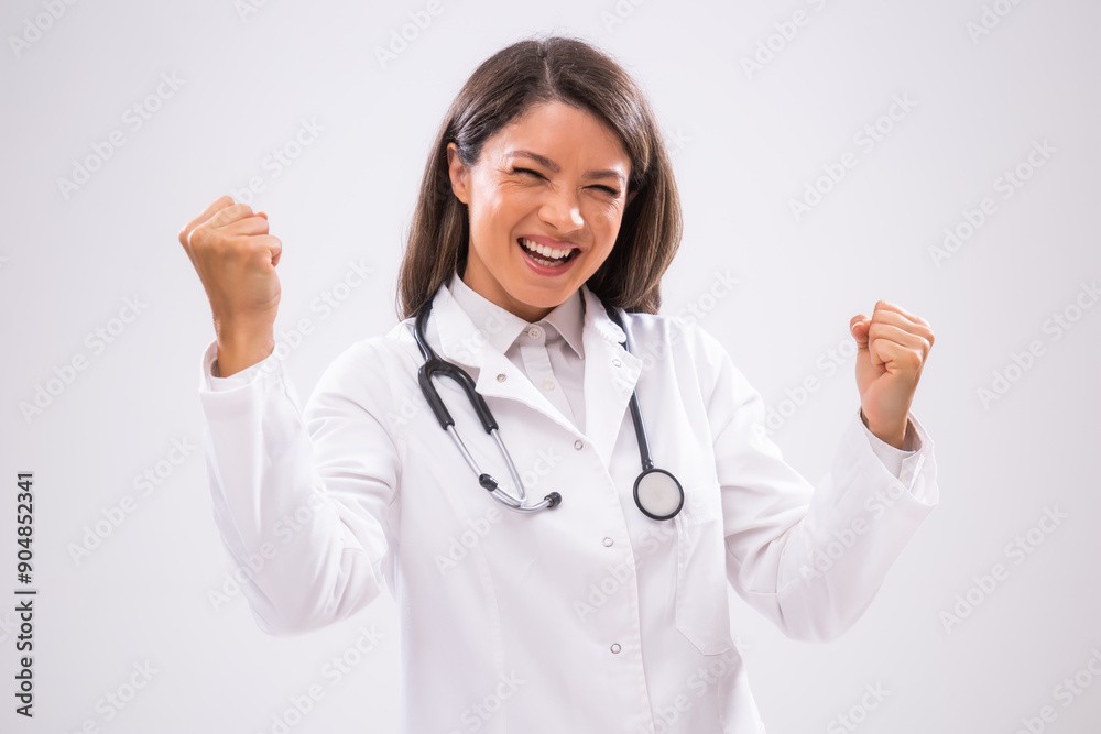 Portrait of doctor who is cheerful and ecstatic. Portrait of doctor who is cheerful and ecstatic.