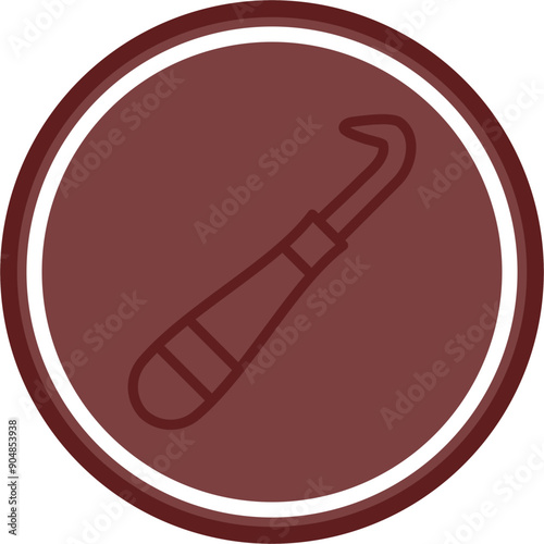 Crochethook Vector Line Double Circle Maroon
