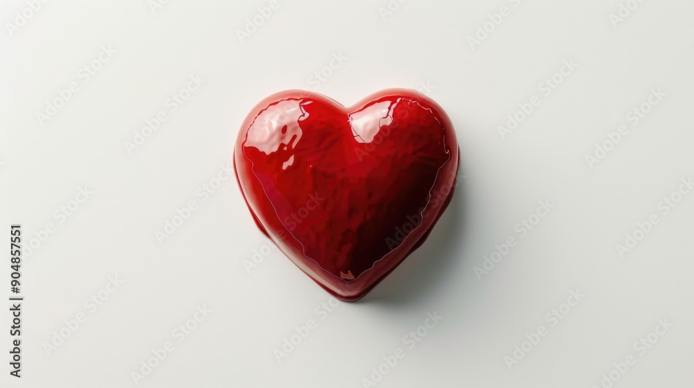 Heart-shaped object on white surface Heart-shaped object on white surface