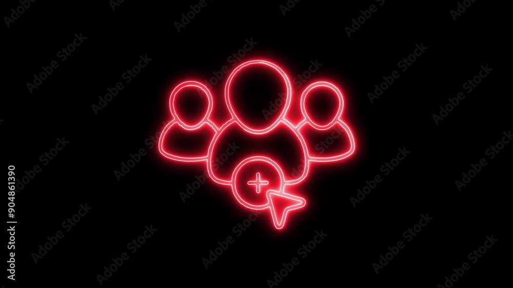 Team Selection Neon Icon 4K Animated Linear Symbol Icon Video Background on Black Screen Team Selection Neon Icon 4K Animated Linear Symbol Icon Video Background on Black Screen