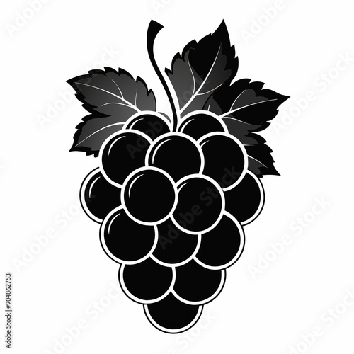 bunch of grapes with leaves , grape, fruit, leaf, food, vine, grapes, vector, illustration, bunch, wine, berry, nature, ripe, design, plant, sweet, purple, green, fresh, floral, leaves, icon, grapevin photo