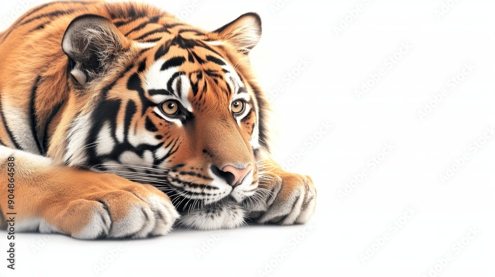 Fototapeta premium a majestic tiger, isolated on background. bright natural sunlight