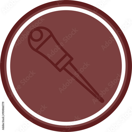 Awl Vector Line Double Circle Maroon