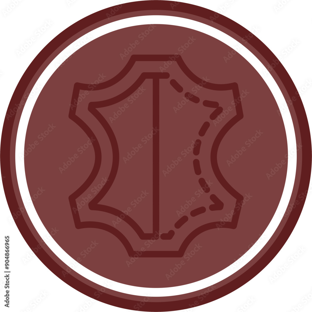 Leather Vector Line Double Circle Maroon Leather Vector Line Double Circle Maroon