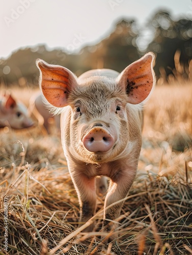 pig isolated on cute background photo