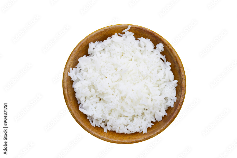 Cooked rice in bowl on white background. Cooked rice in bowl on white background.