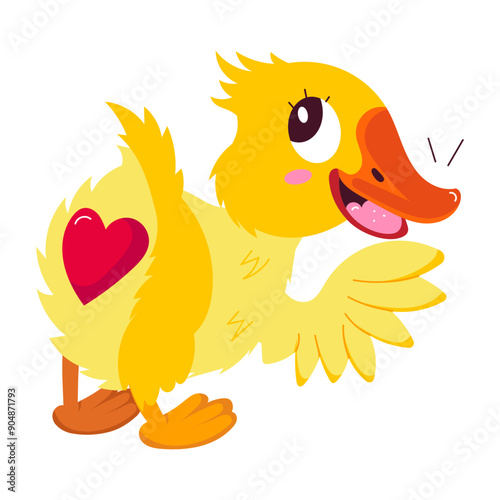 hatching, duck, duckling, quack, waterfowl, bird, creature, mascot, cartoon, character, flat, vector, sticker, 

