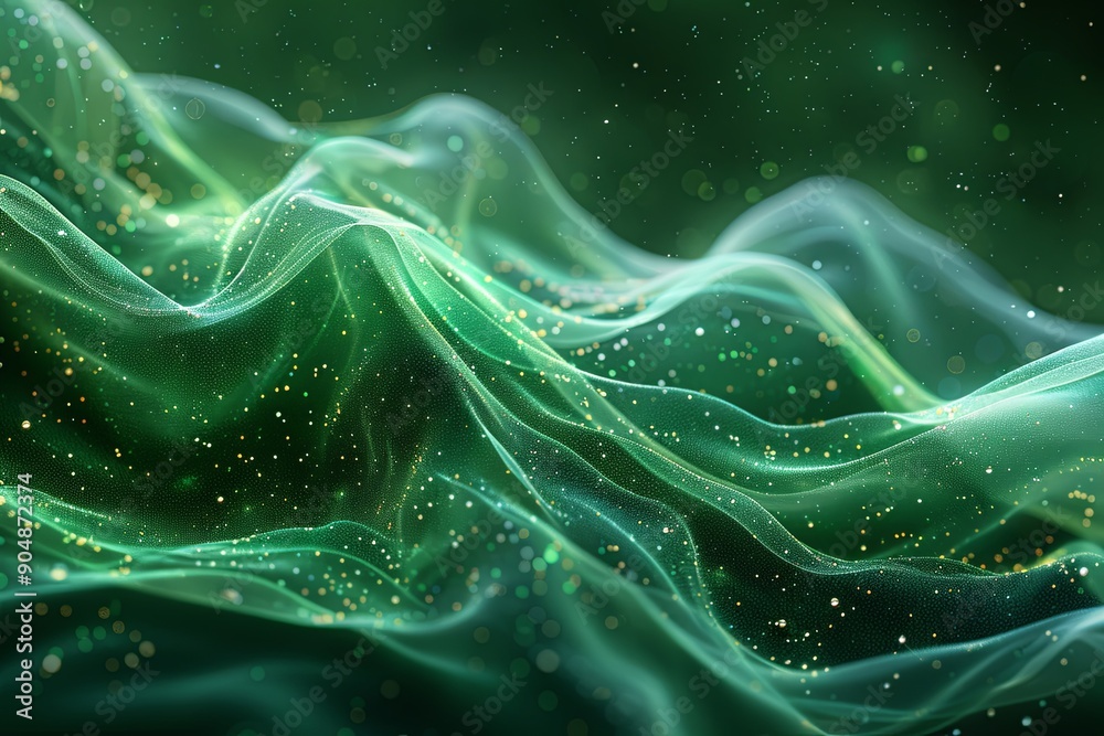 Smooth green wave with sequins Smooth green wave with sequins
