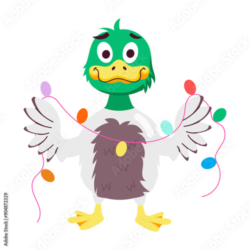 A flat style sticker of angry fowl 

