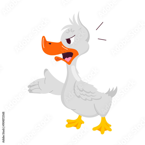 A flat style sticker of angry bird 

