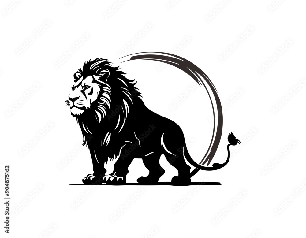 Obraz premium Lion head logo design vector template