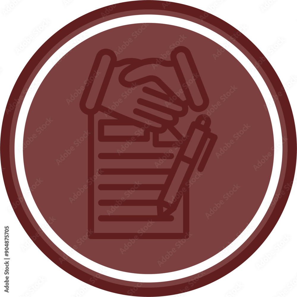 Business Deal Vector Line Double Circle Maroon Business Deal Vector Line Double Circle Maroon