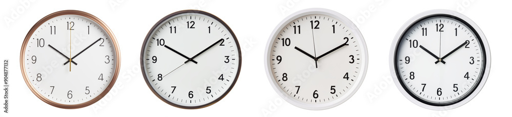A minimalist modern wall clock showcasing simplicity and elegance isolated on transparent background cutout png