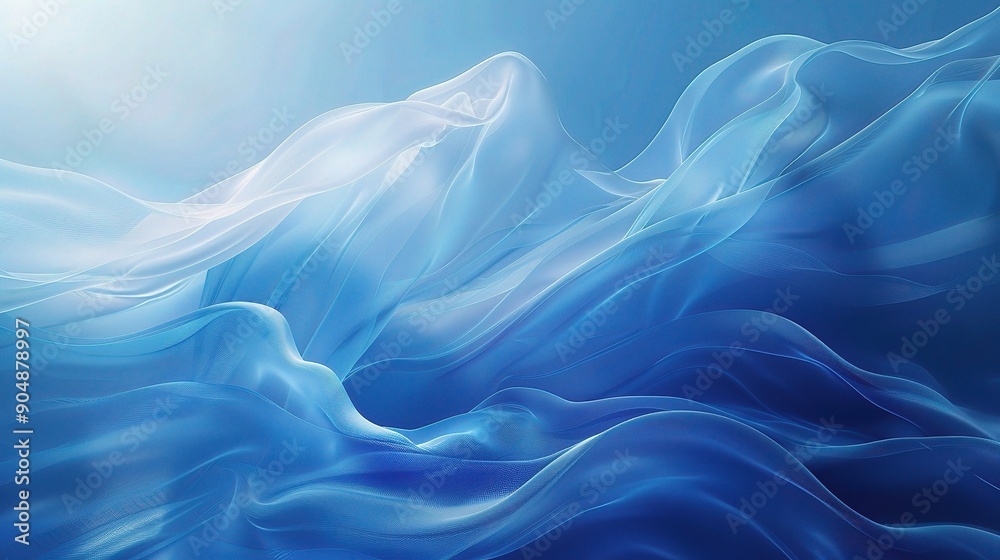 Azure Flow: Ethereal blue fabric dances gracefully in an abstract composition, its translucent folds catching the light in a mesmerizing display of movement and texture. Azure Flow: Ethereal blue fabric dances gracefully in an abstract composition, its translucent folds catching the light in a mesmerizing display of movement and texture.