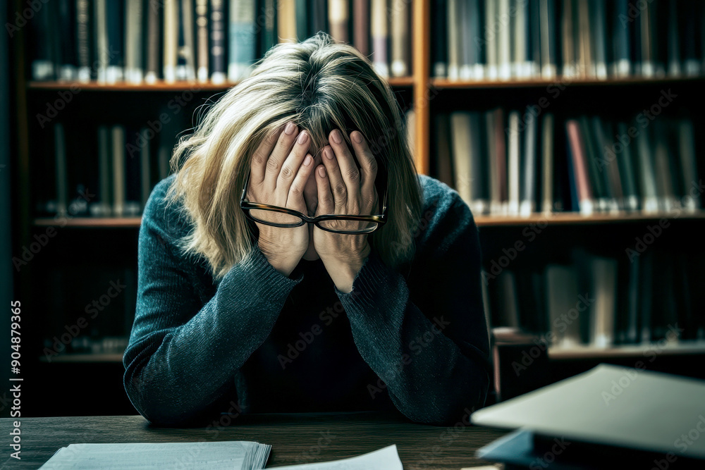 Tired woman sitting at the table Eyes half closed and hands covering face as power runs out while working with laptop computer in office . Tired woman sitting at the table Eyes half closed and hands covering face as power runs out while working with laptop computer in office .