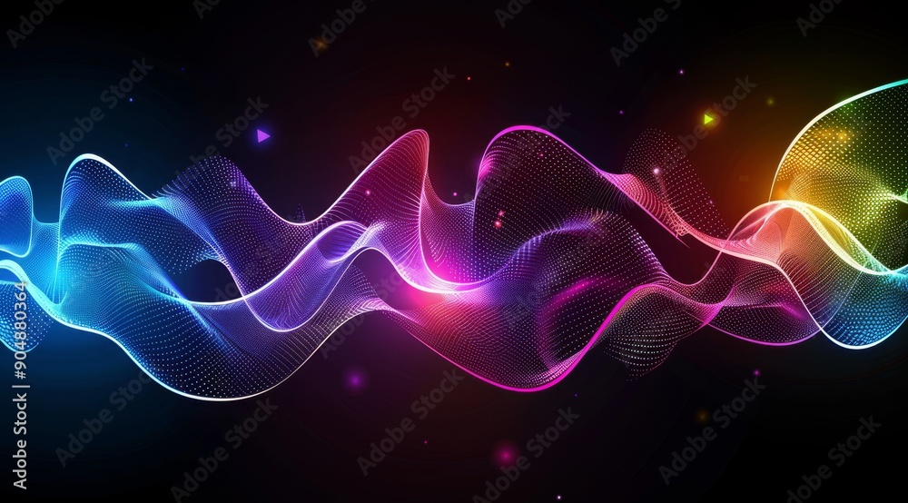 An EyeCatching Colorful Abstract Wave Design Enhanced with Beautiful Light Effects An EyeCatching Colorful Abstract Wave Design Enhanced with Beautiful Light Effects