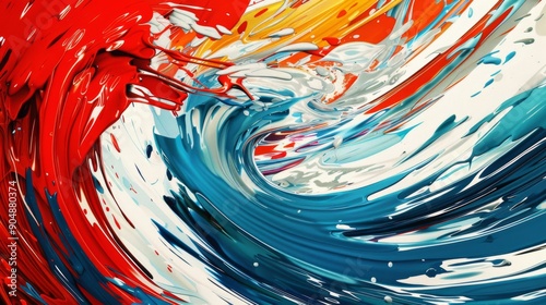 Abstract Expressionist Color Explosion Artwork